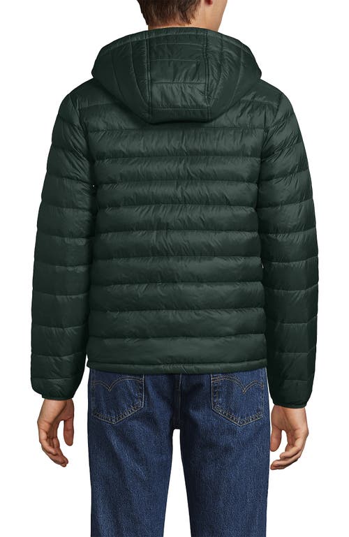 Lands' End Wanderweight Ultralight Packable Hooded Down Jacket In Evening Forest