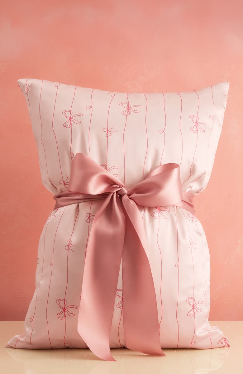 Kitsch Standard Satin Pillowcase, Alternate, color, Pink