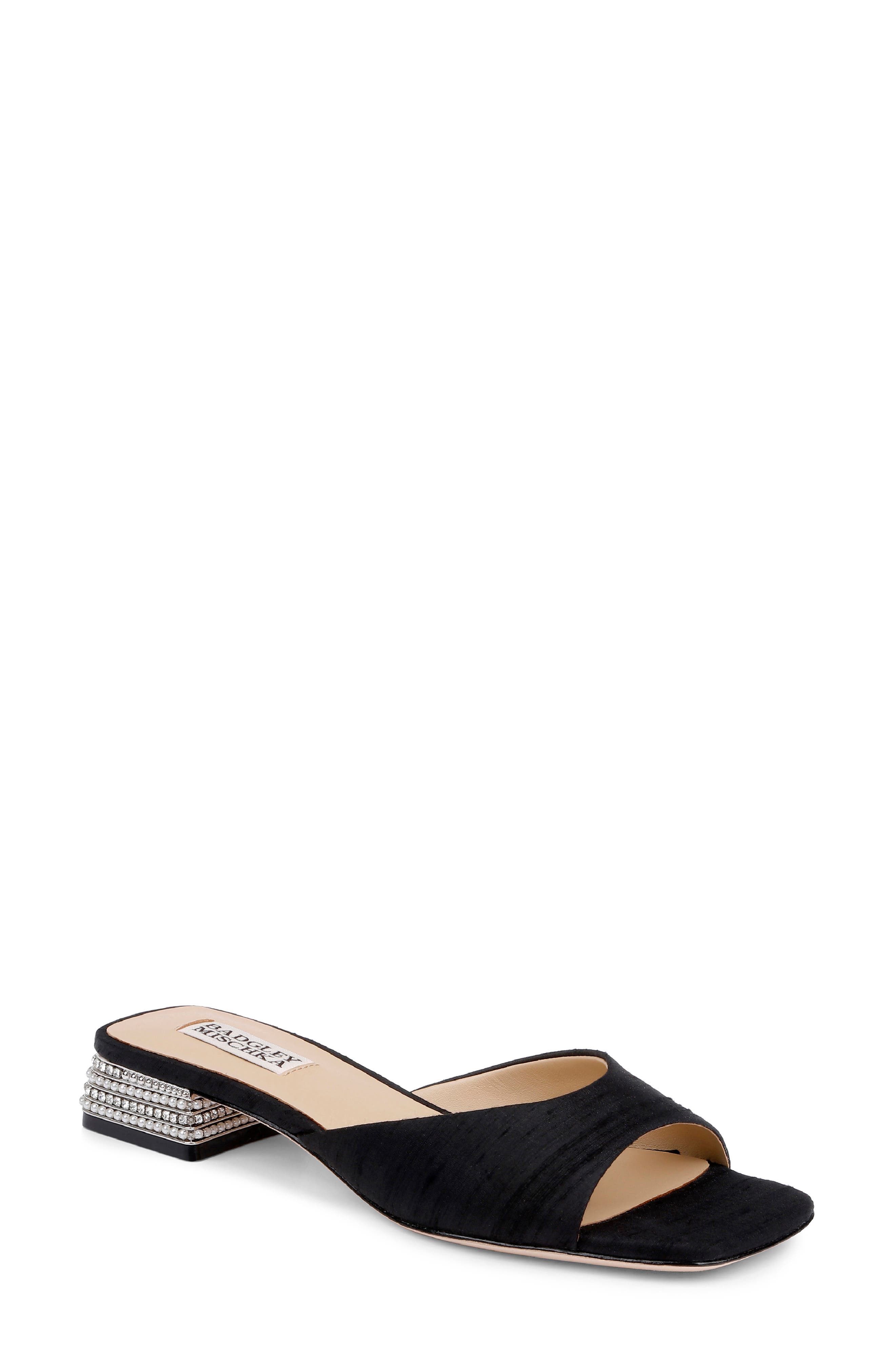 BADGLEY MISCHKA Oahu Slide Sandal, Main, color, Black Silk