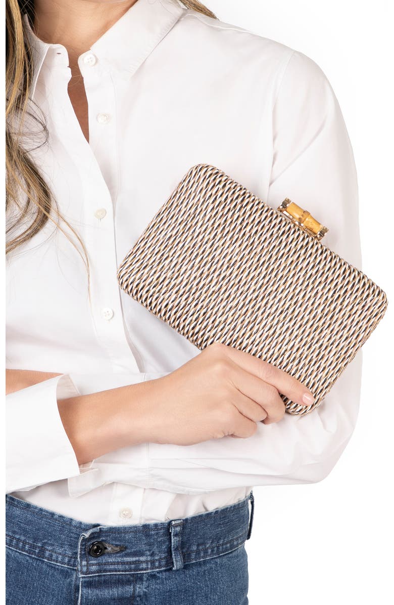 Nina Malia Frame Clutch, Alternate, color, Neutral Multi