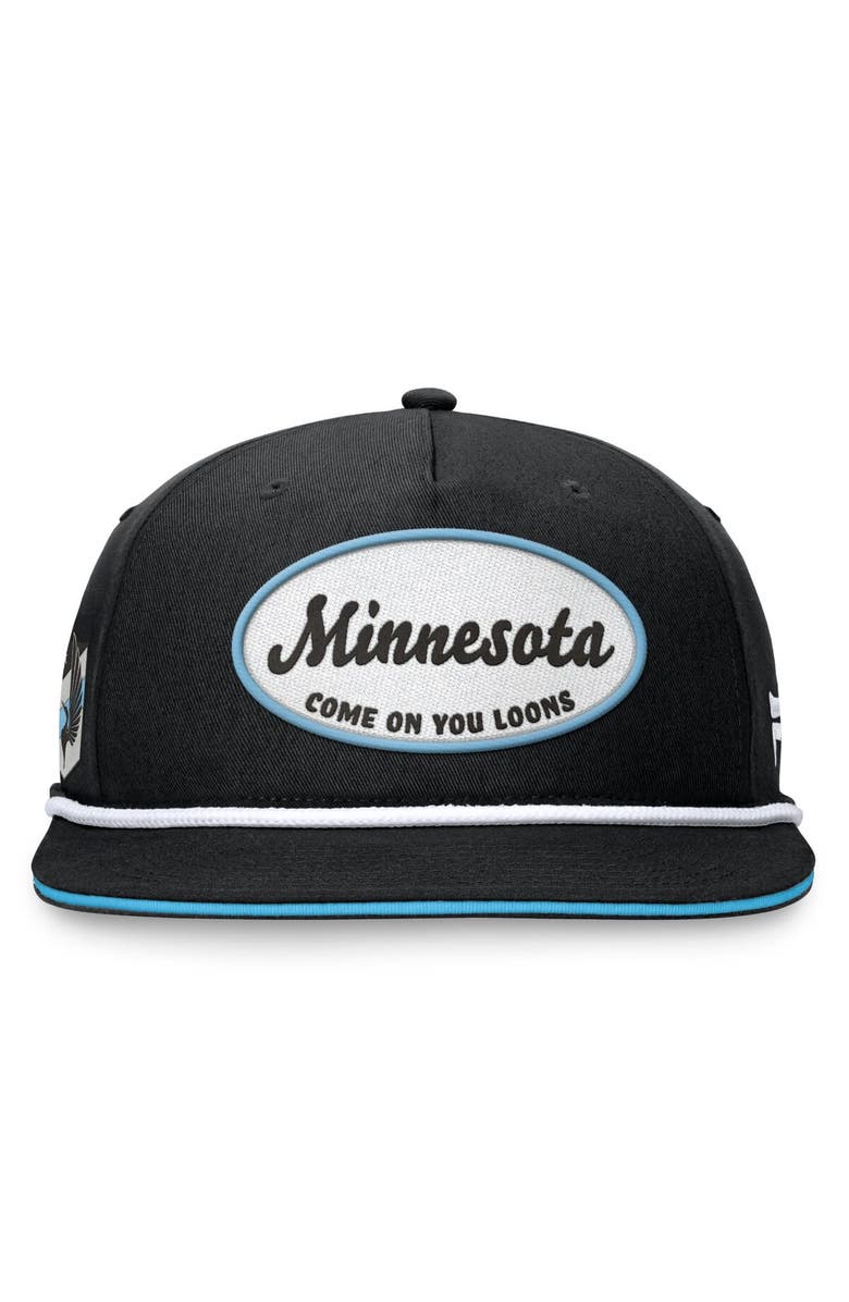 FANATICS Men's Fanatics Branded Black Minnesota United FC Iron Golf Snapback Hat, Alternate, color, 