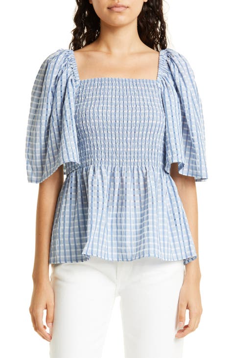 Penelope Smocked Cutout Blouse