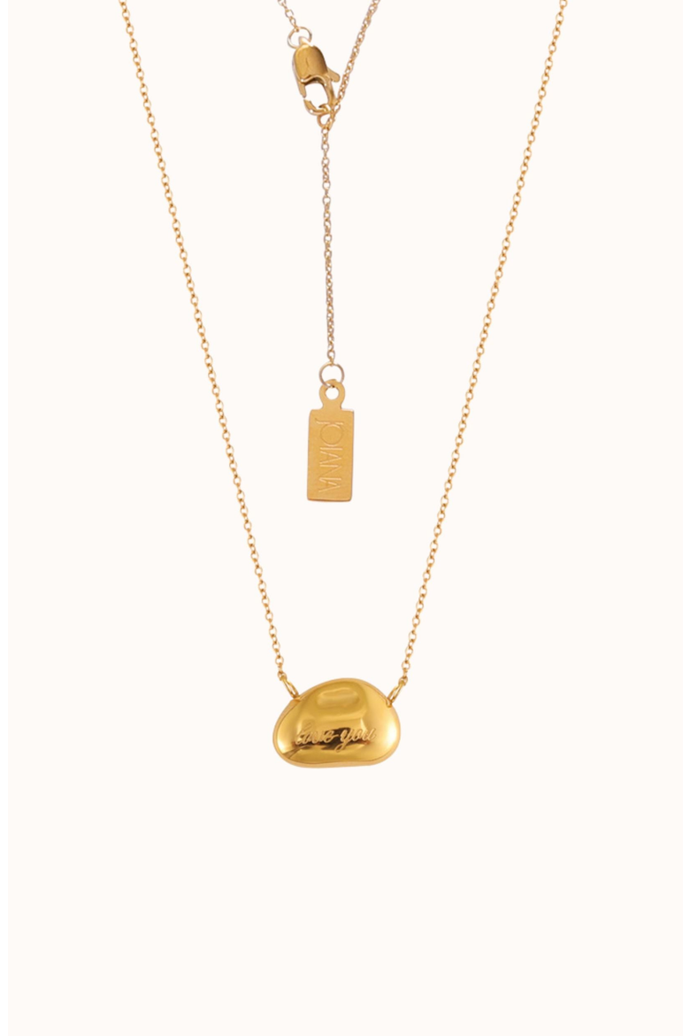 I Love You Bean Necklace, Main, color, Gold