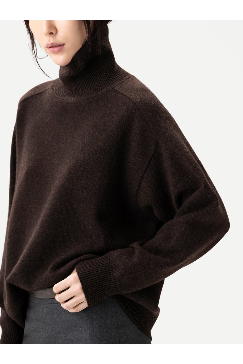 Unisex High-Neck Cashmere Sweater, Alternate, color, mole