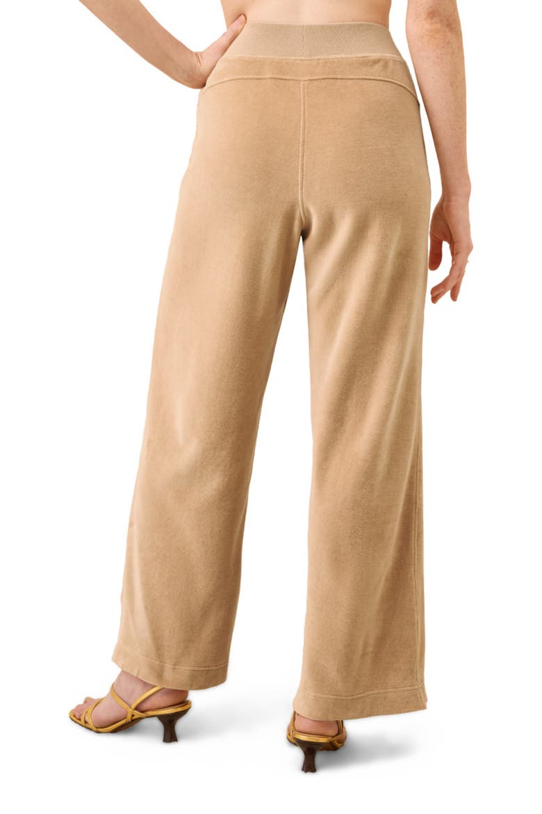 Organic Cotton Pure Velour Wide Leg Pant, Alternate, color, Sesame