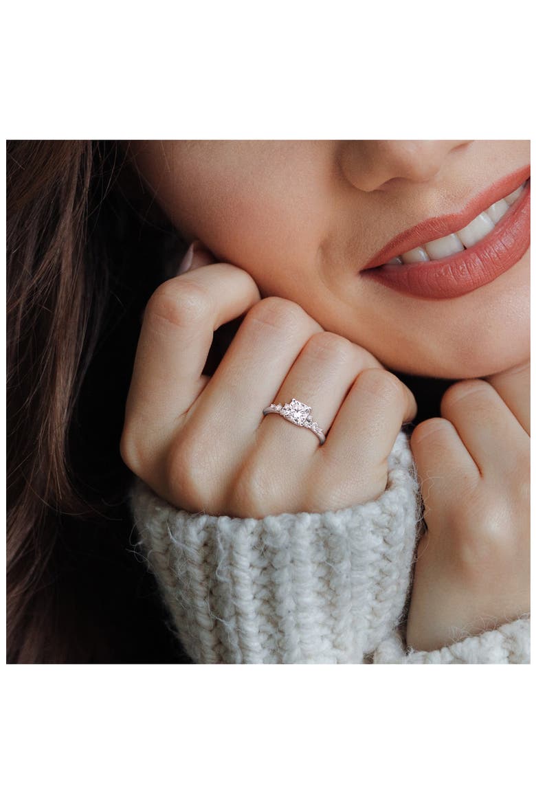 Cushion Cut Moissanite Ring, Alternate, color, WHITE