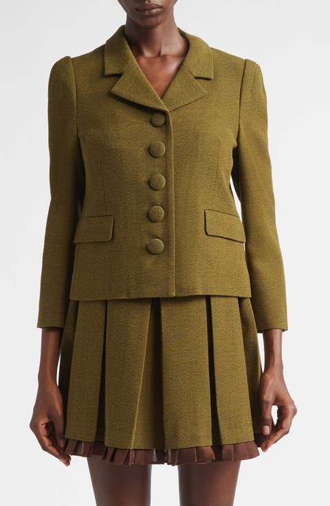 Wool Twill Crop Jacket