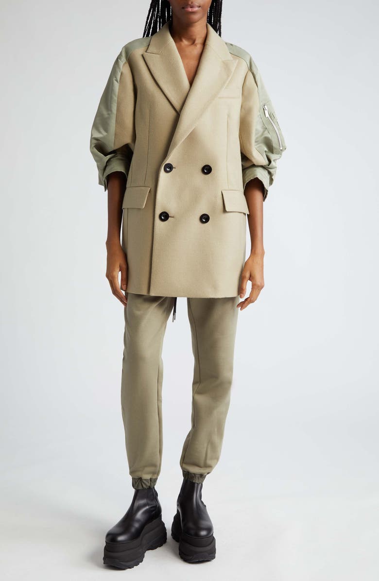 Sacai Cotton Jersey Sweatpants, Alternate, color, L/ Khaki