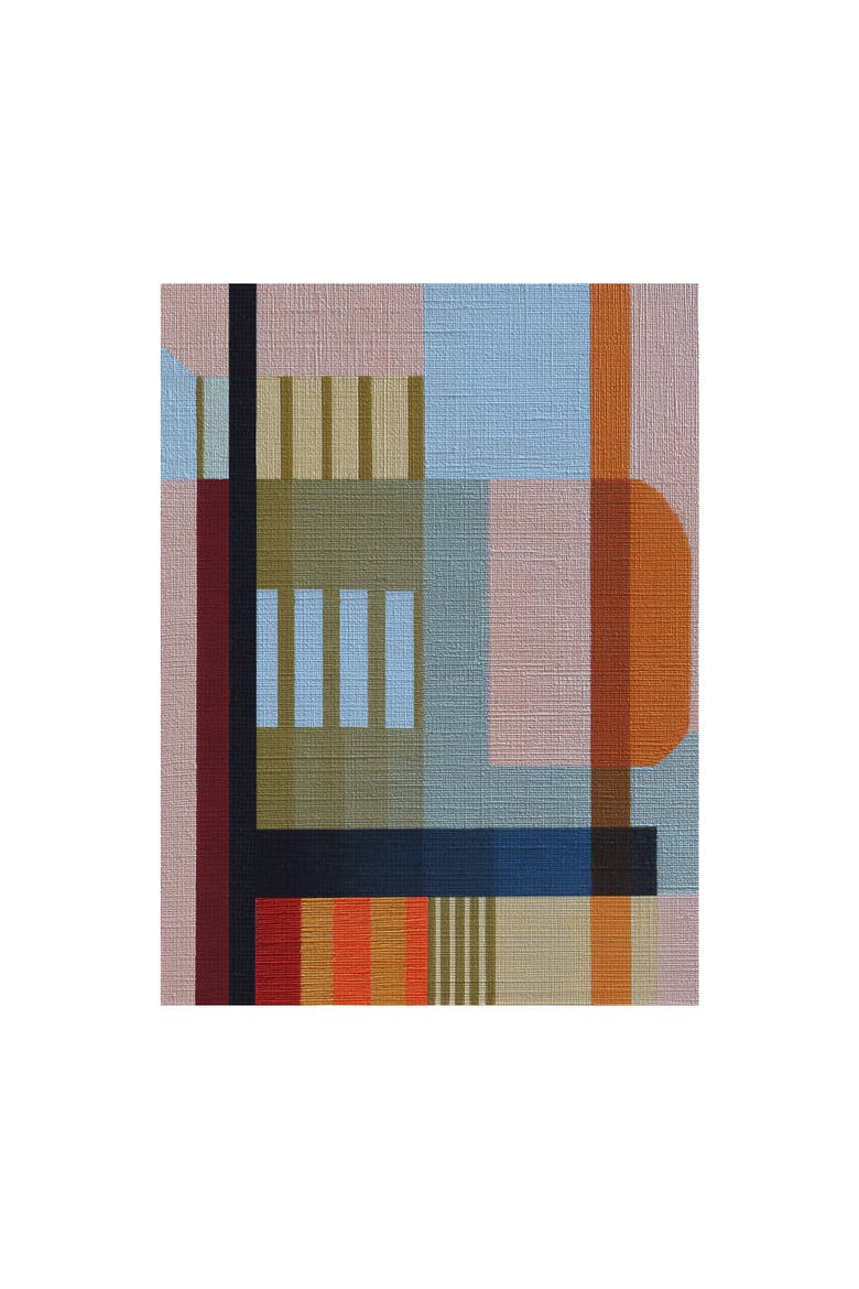 Woven Perspectives No. 01 Geometric Abstract Art Print, Main, color, Black Frame - 12x16