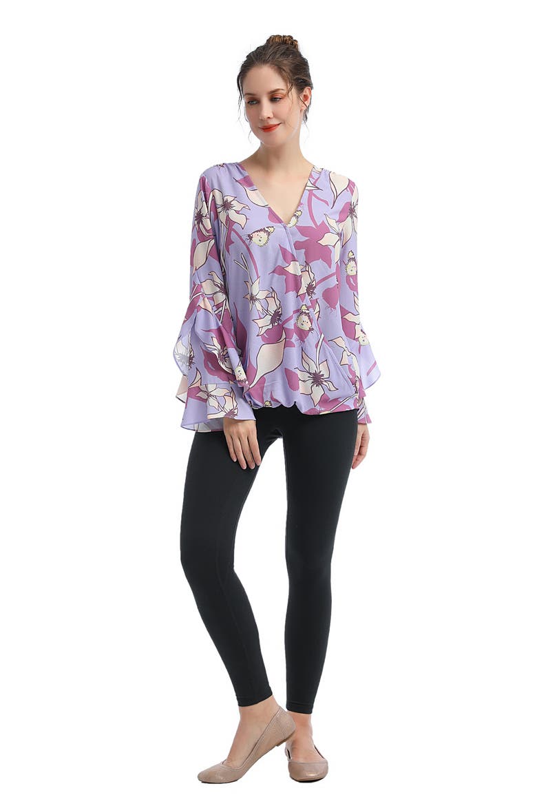 Adna Maternity/Nursing Crepe Blouse, Alternate, color, MULTICOLORED