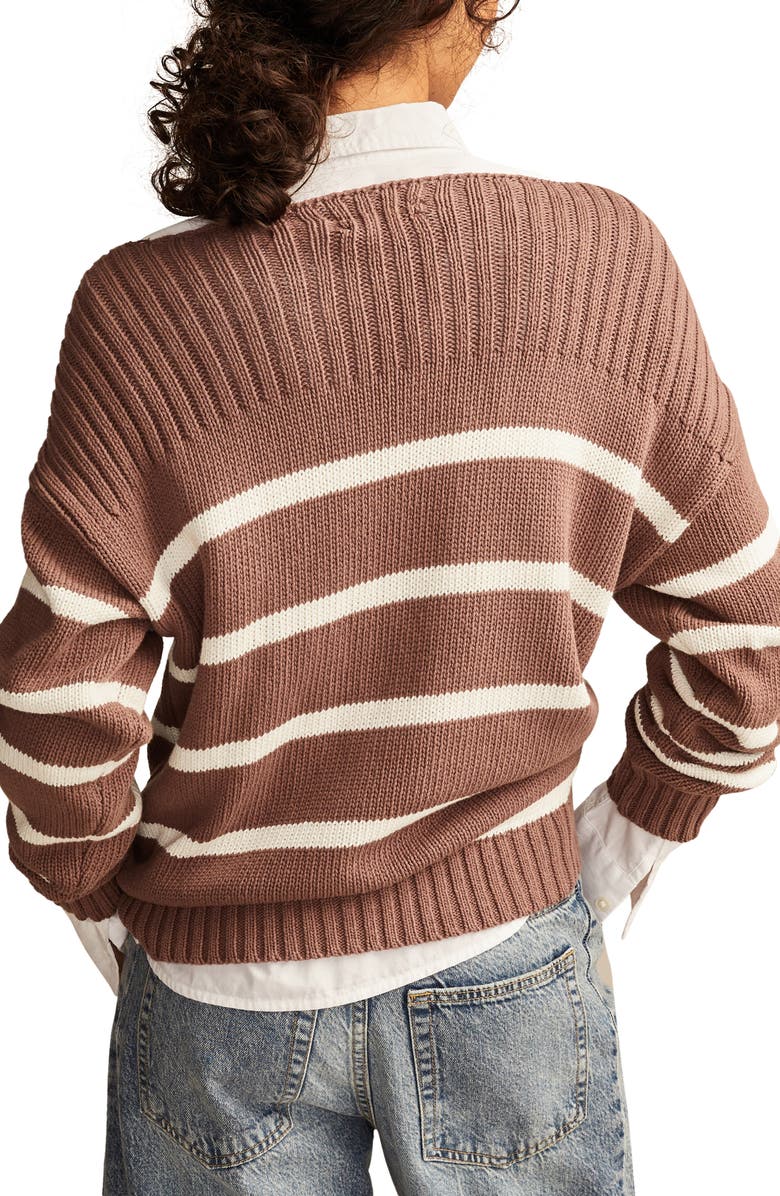 Lucky Brand Stripe Boat Neck Sweater, Alternate, color, Deep Taupe Stripe