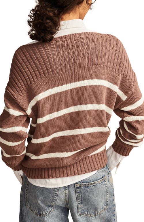 LUCKY BRAND LUCKY BRAND STRIPE BOAT NECK SWEATER 