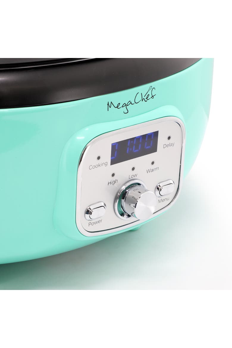 6.9 Quart Oval Electric Slow Cooker, Alternate, color, Blue