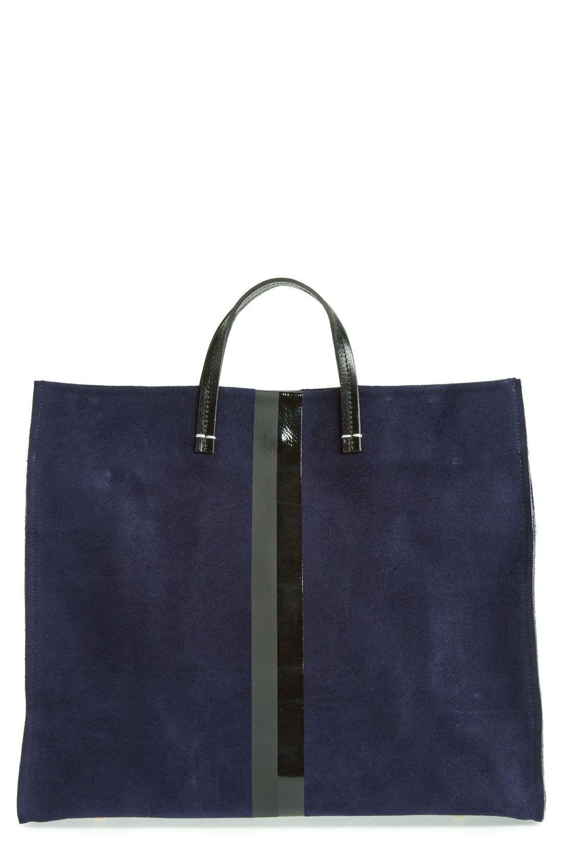 Clare V. Glossy Stripe Simple Tote, Alternate, color, 