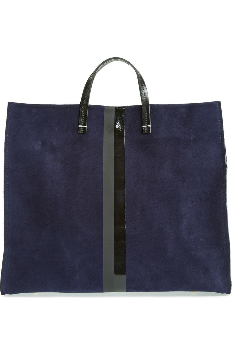 Clare V. Glossy Stripe Simple Tote, Alternate, color,