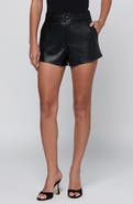 L'AGENCE Virelle Braided High Waist Faux Leather Shorts