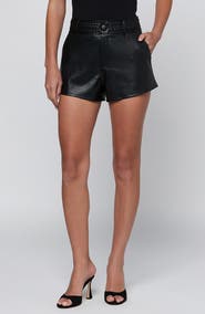 L'AGENCE Virelle Braided High Waist Faux Leather Shorts