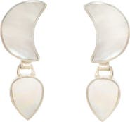 Freya Rose Petite Moon Earrings, Silver