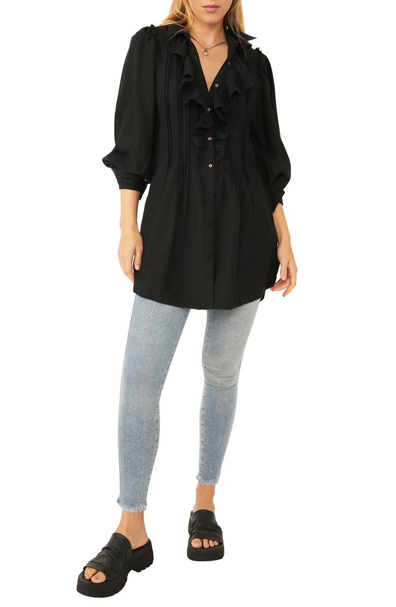 Free People Bella Ruffle Front Tunic Blouse, Main, color, 
