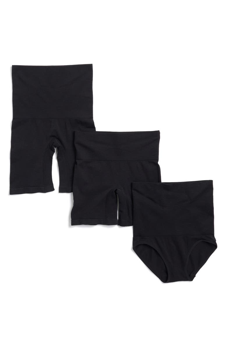 NORDSTROM RACK Assorted 3-Pack Shapewear Starter, Alternate, color, Black