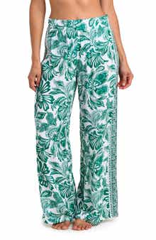 Botanical Brocade Wide Leg Cover-Up Pants