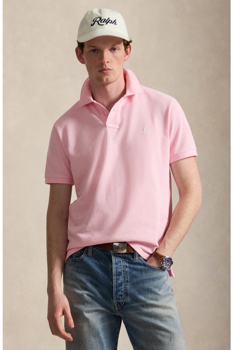 The Iconic Solid Cotton Piqué Polo, Alternate, color, BATH PINK