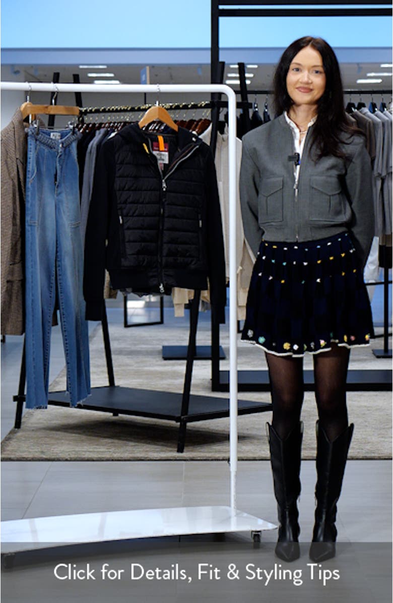 Caelie Water Repellent Mixed Media Quilted Jacket, sales video thumbnail