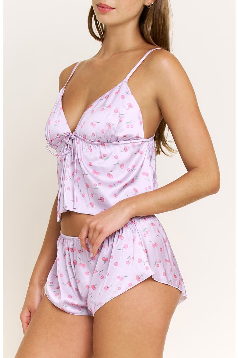 Rowan Satin Camisole & Short Pajamas, Alternate, color, TARO CHERRIES