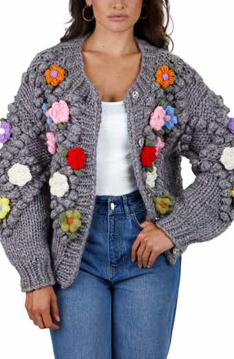★21-22AW新作★HYII★Monogram Jacquard Cardigan Gemma + Jane Oversize Floral Jacquard Cardigan | Nordstromrack