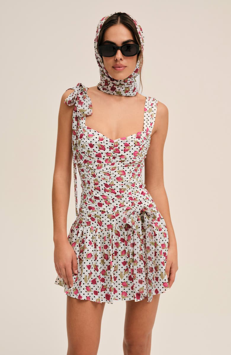 For Love & Lemons Betty Bud Fit & Flare Minidress, Alternate, color, 