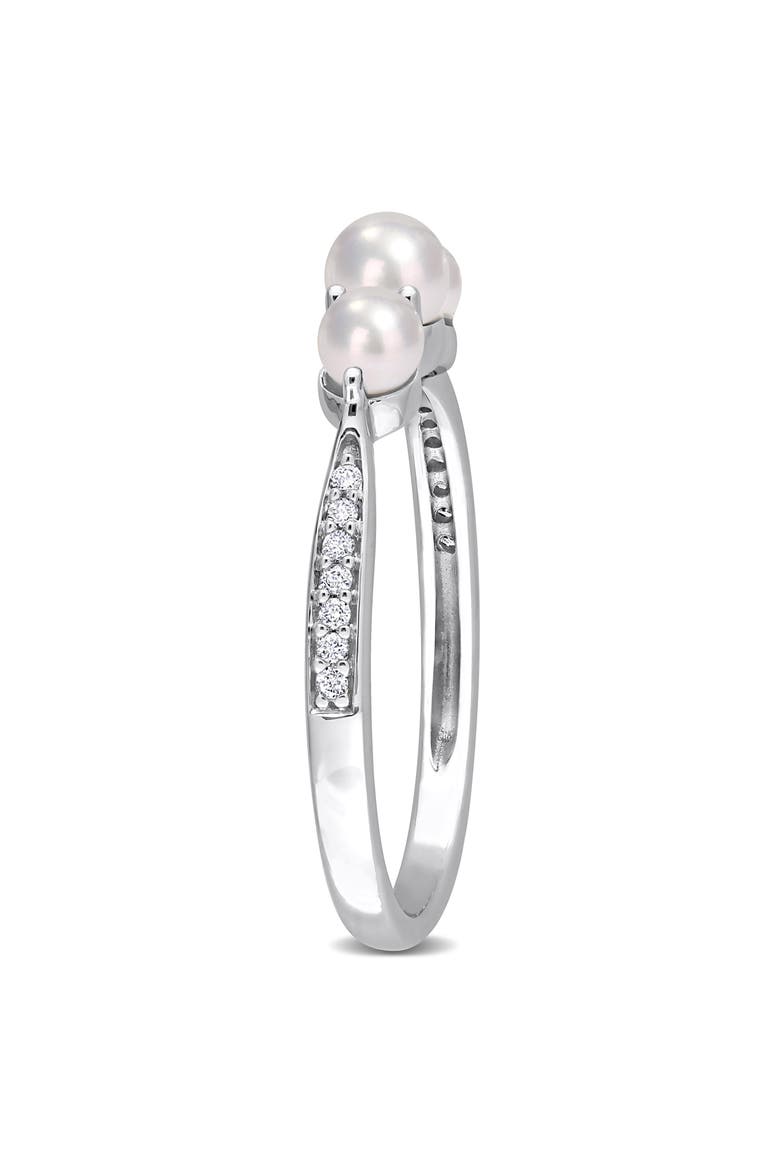 Cultured Freshwater Pearl & Diamond Ring - 0.06ct., Alternate, color, WHITE