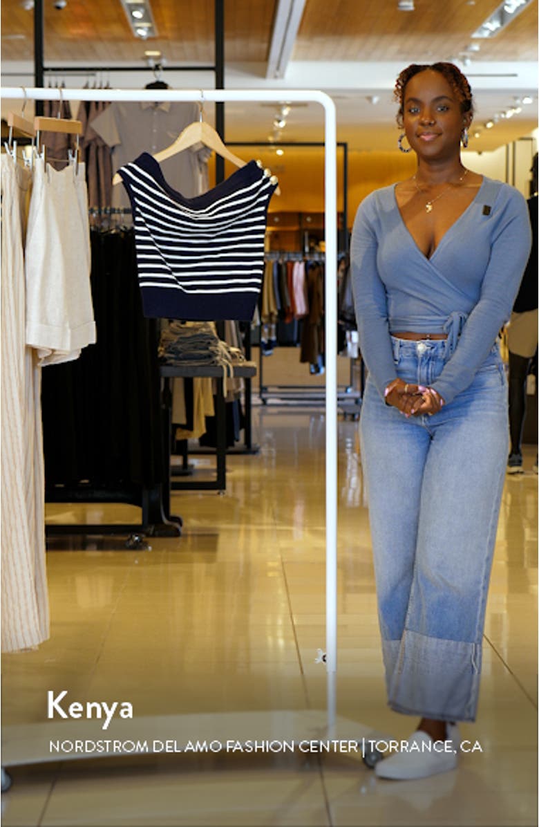 Stripe Off the Shoulder Sweater, sales video thumbnail