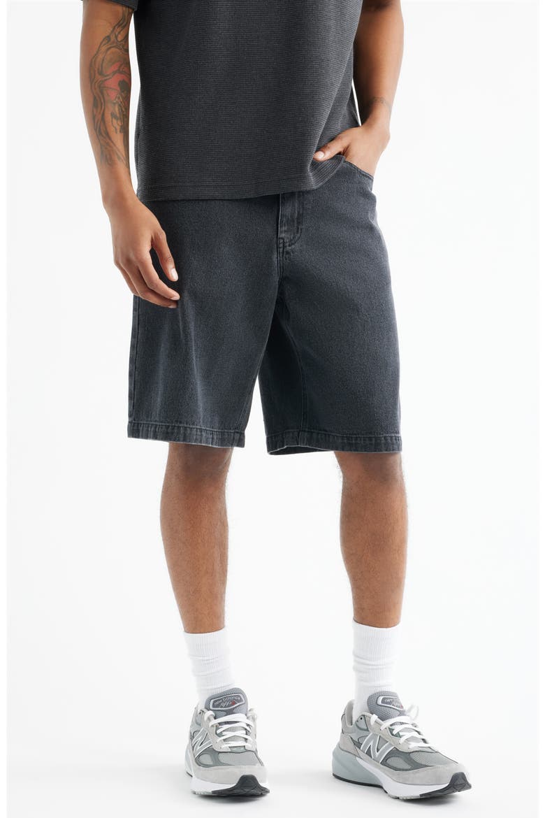 Baggy Denim Shorts, Main, color, BLACK WASHED