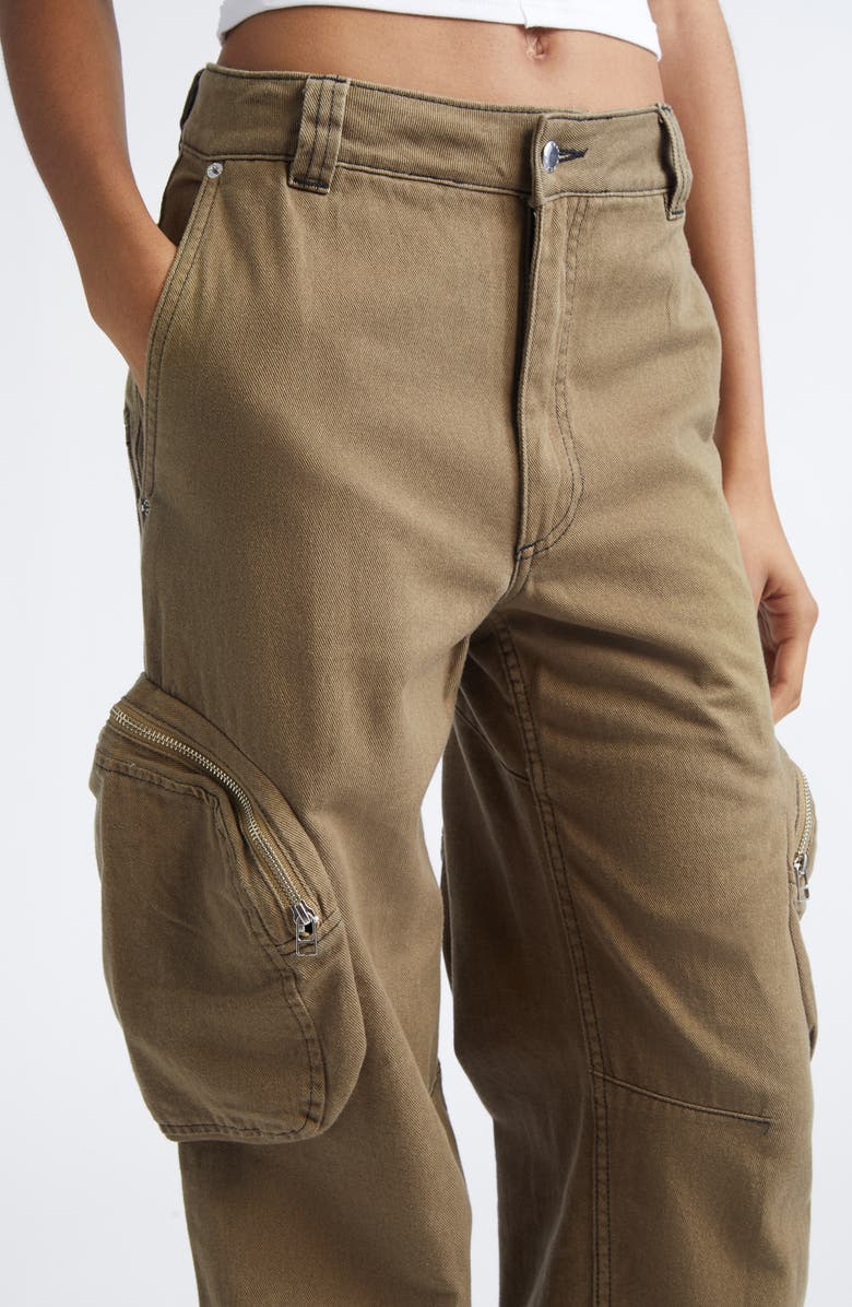 Eckhaus Latta Gender Inclusive Cotton Twill Cargo Pants, Alternate, color, Earth