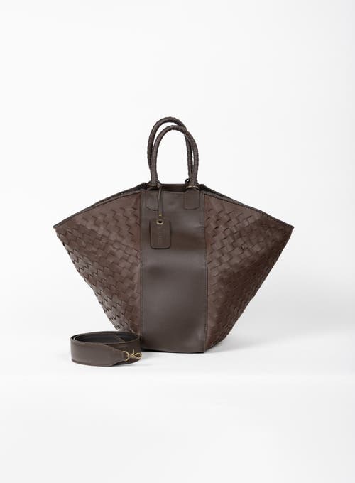 Deux Mains All Day Leather Tote In Brown