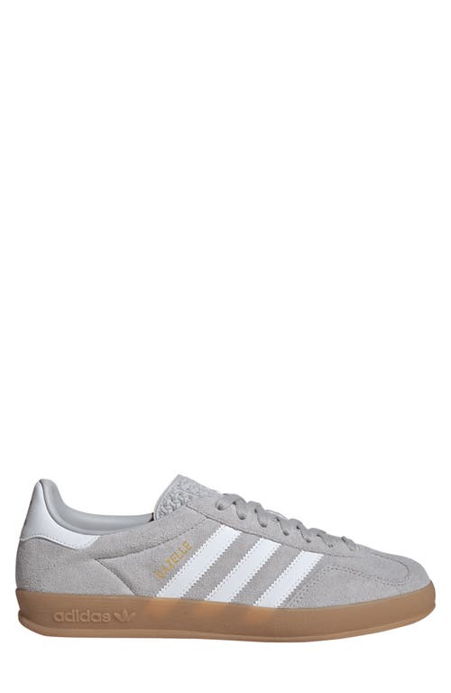 Adidas Originals Adidas Gazelle Sneaker In Grey/white/gold Metallic