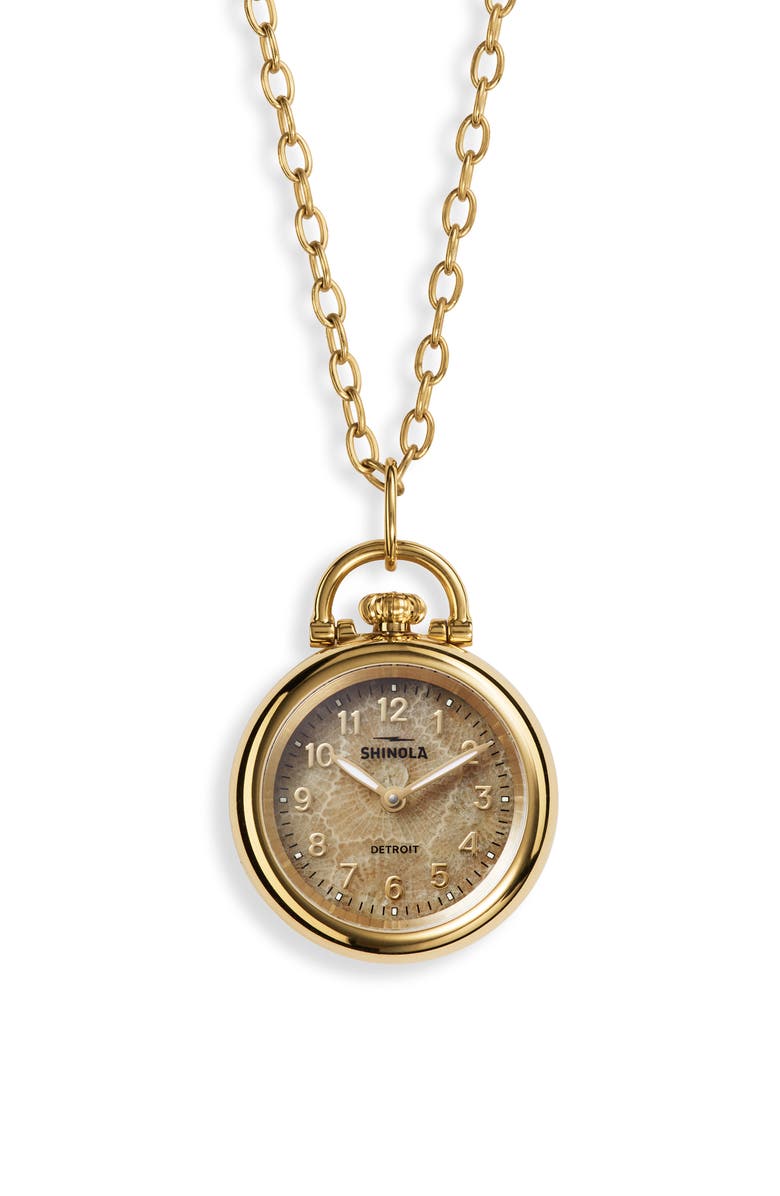 Shinola Petoskey Runwell Watch Pendant Necklace, Main, color,