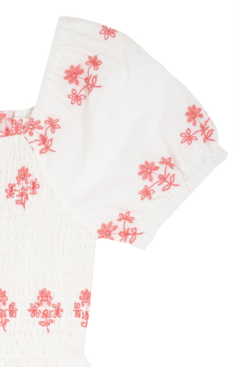 Rare Editions Kids' Cotton Eyelet Smocked Dress, Alternate, color, Coral