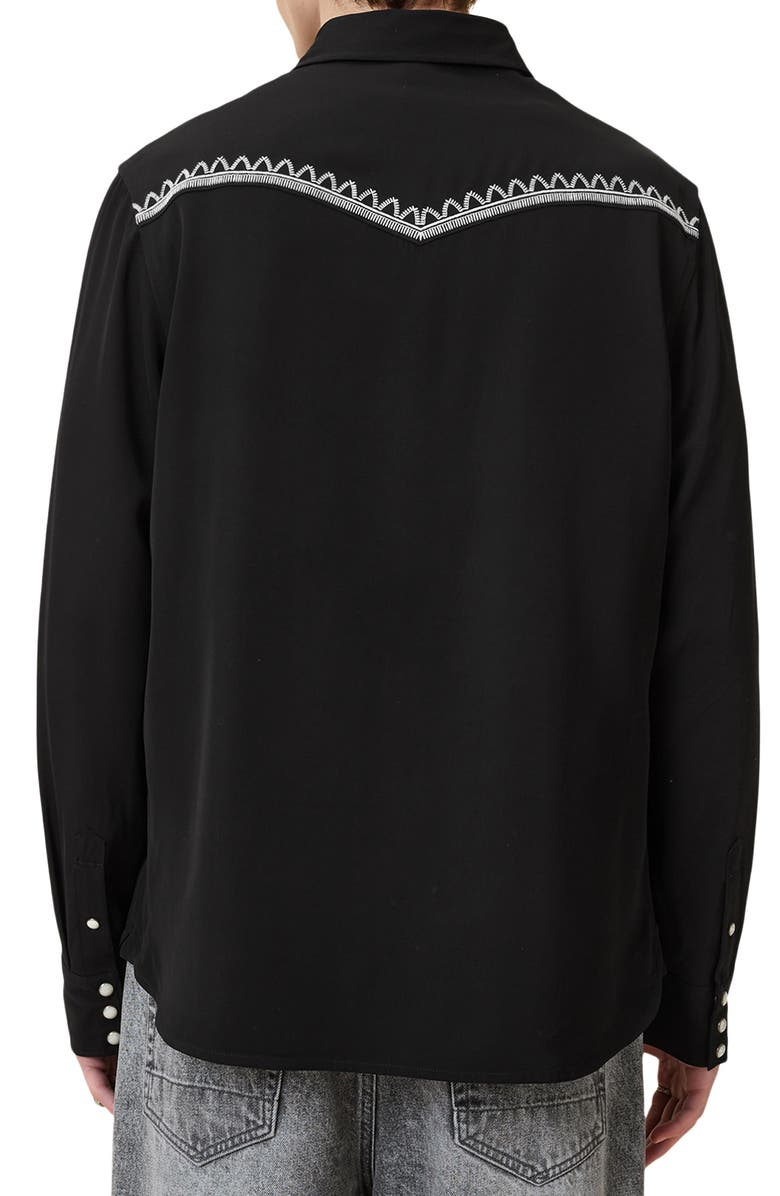 AllSaints Dallin Embroidered Snap-Up Western Shirt, Alternate, color, 