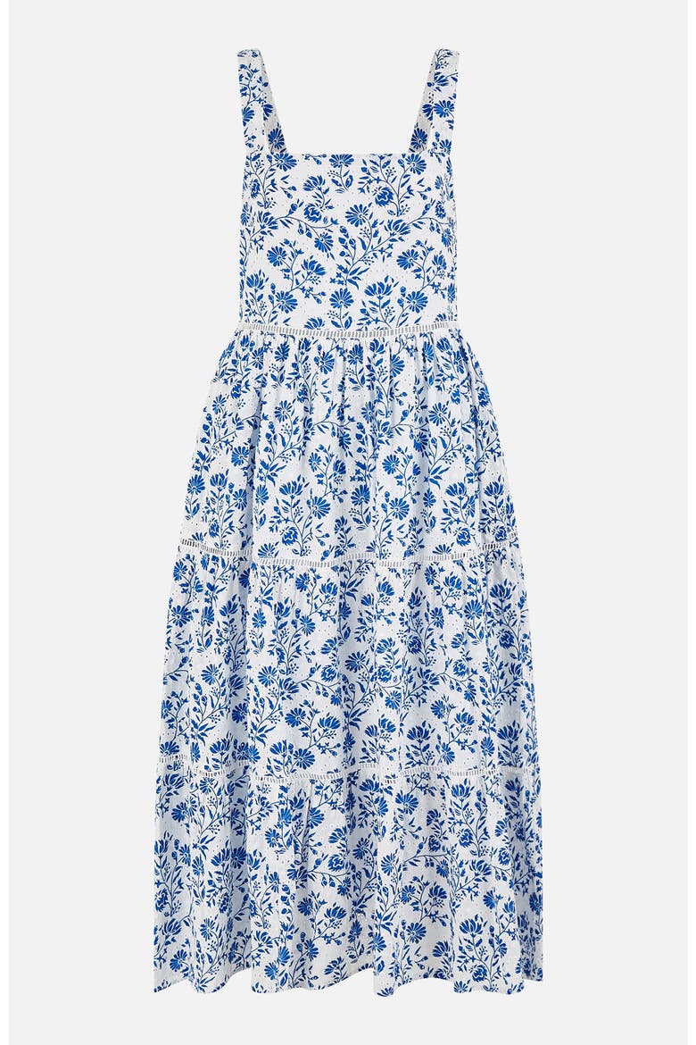Floral Broderie Anglaise Midi Sun Dress, Alternate, color, Blue