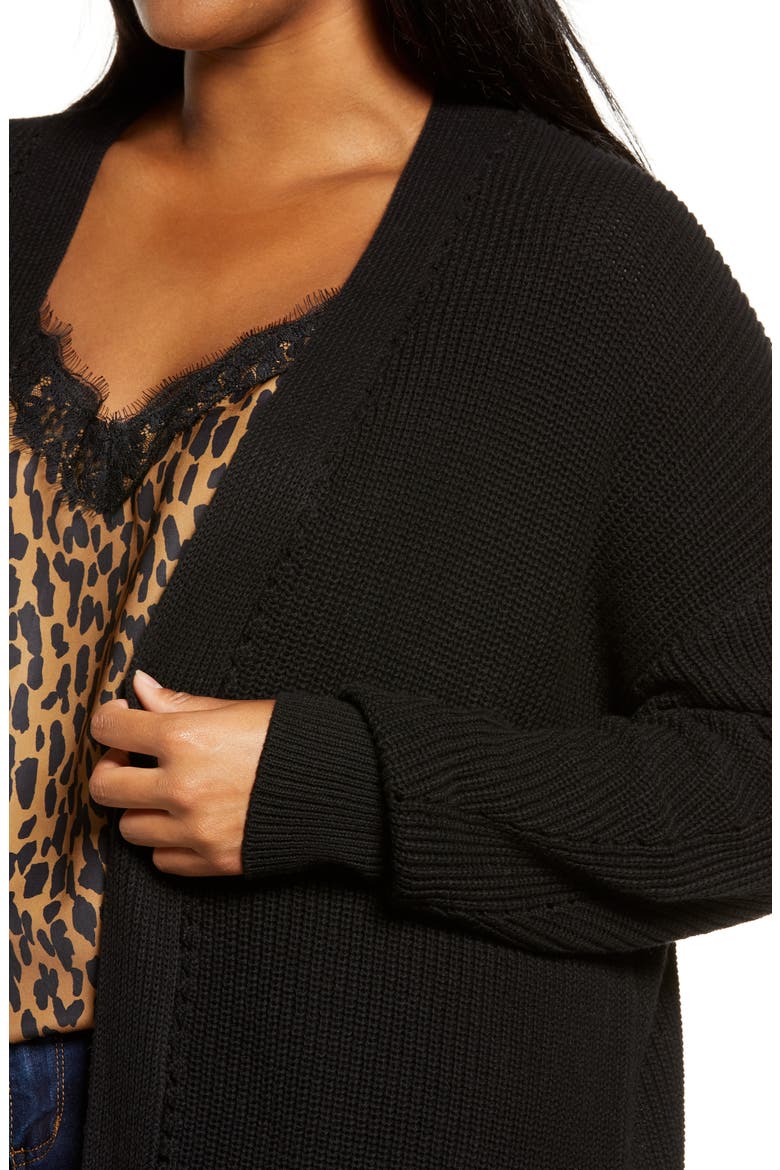 Open Stitch Cardigan, Alternate, color, BLACK