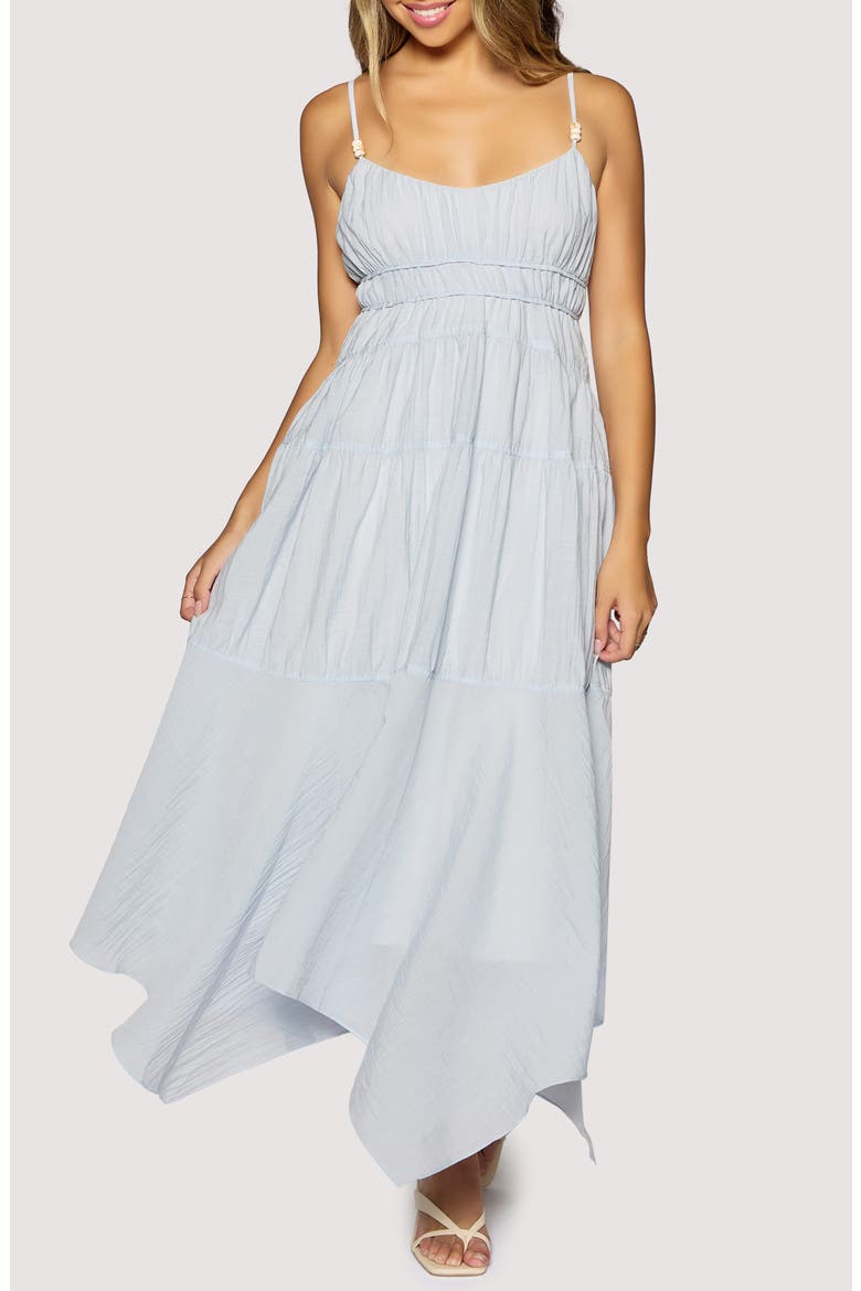 Oasis Handkerchief Hem Maxi Dress, Main, color, LIGHT BLUE