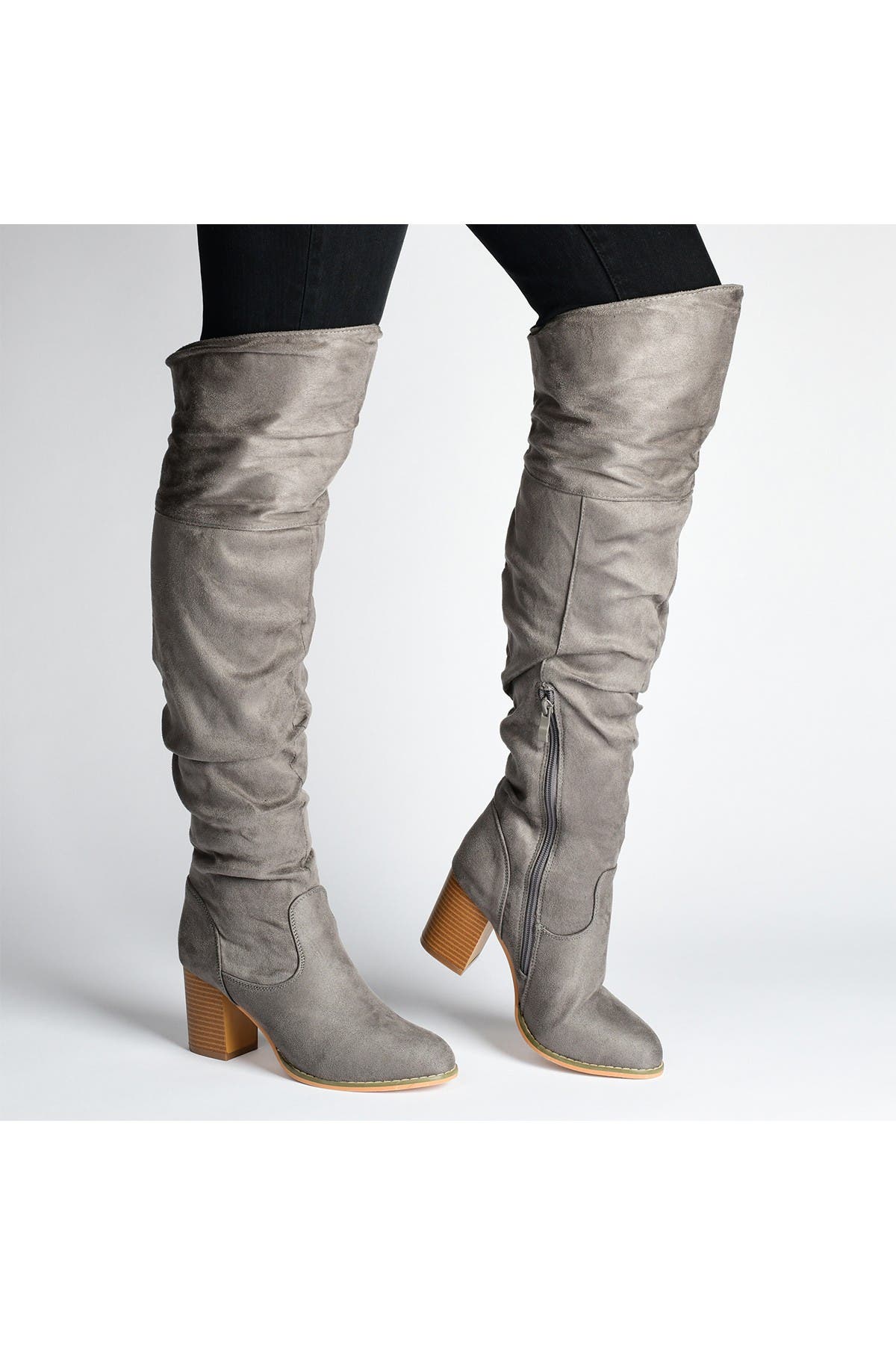 JOURNEE Kaison Ruched Tall Boot, Alternate, color, WINE