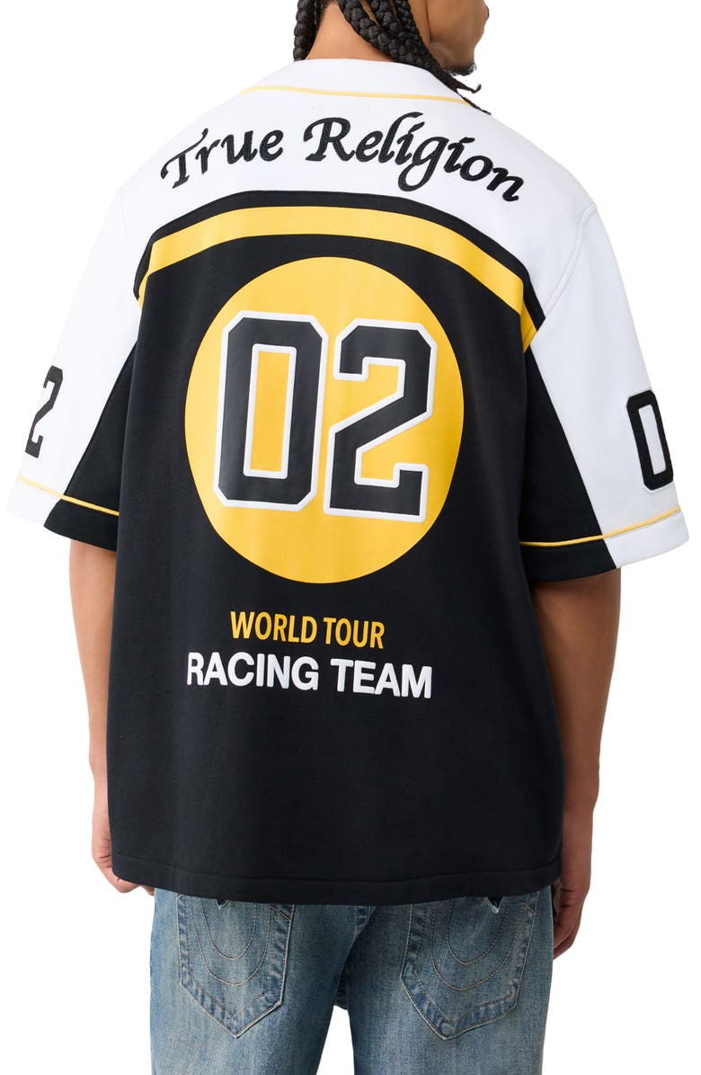 True Religion Oversize Cotton Baseball Jersey, Alternate, color,
