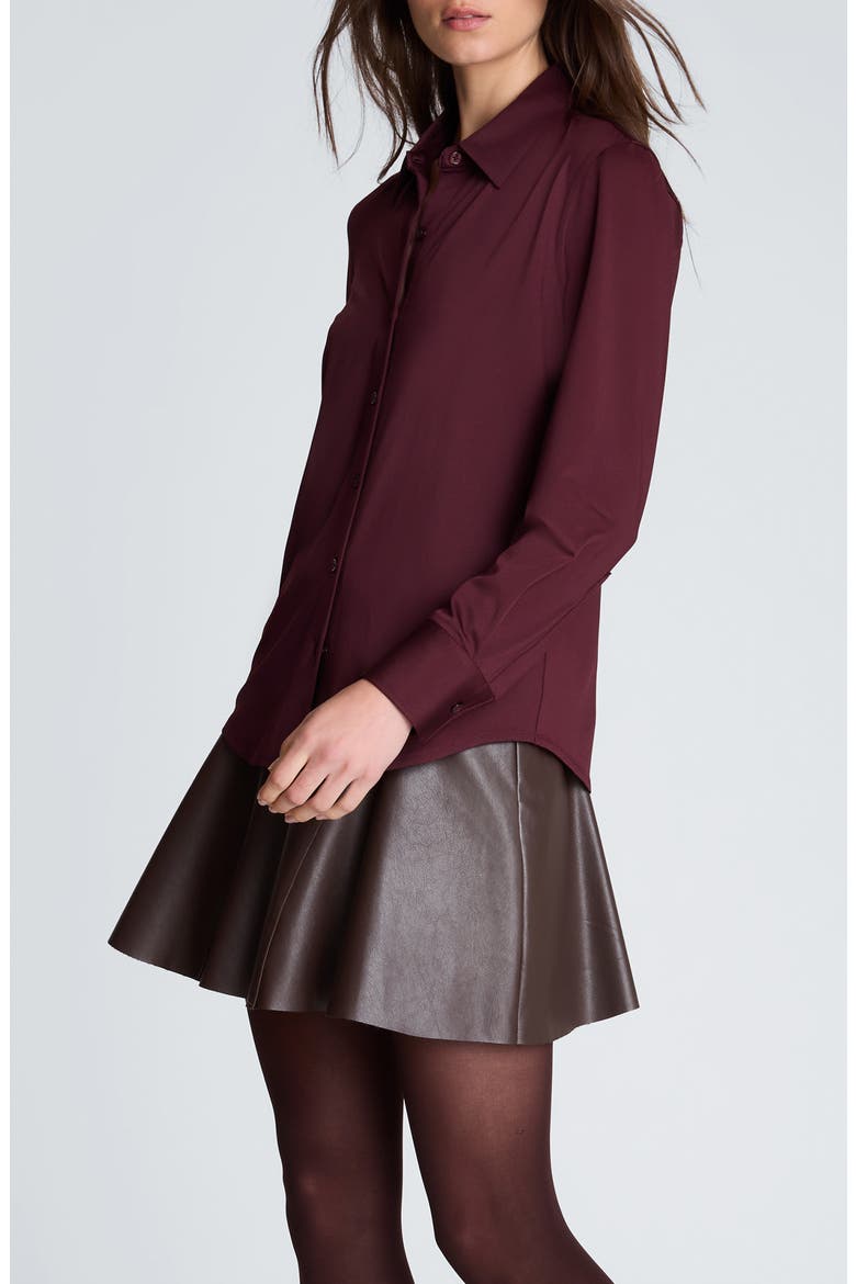 Long Sleeve Button Front Shirt, Alternate, color, SUGAR BEET