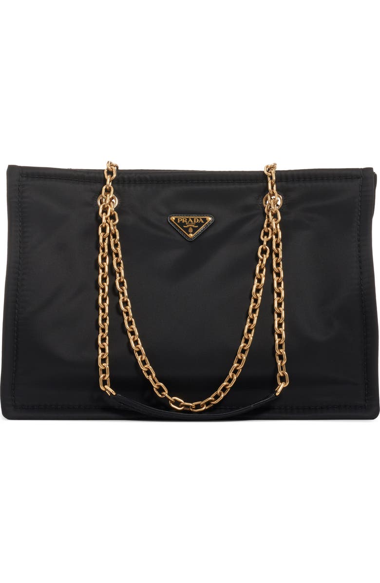 Prada Logo Nylon Shoulder Bag, Main, color,