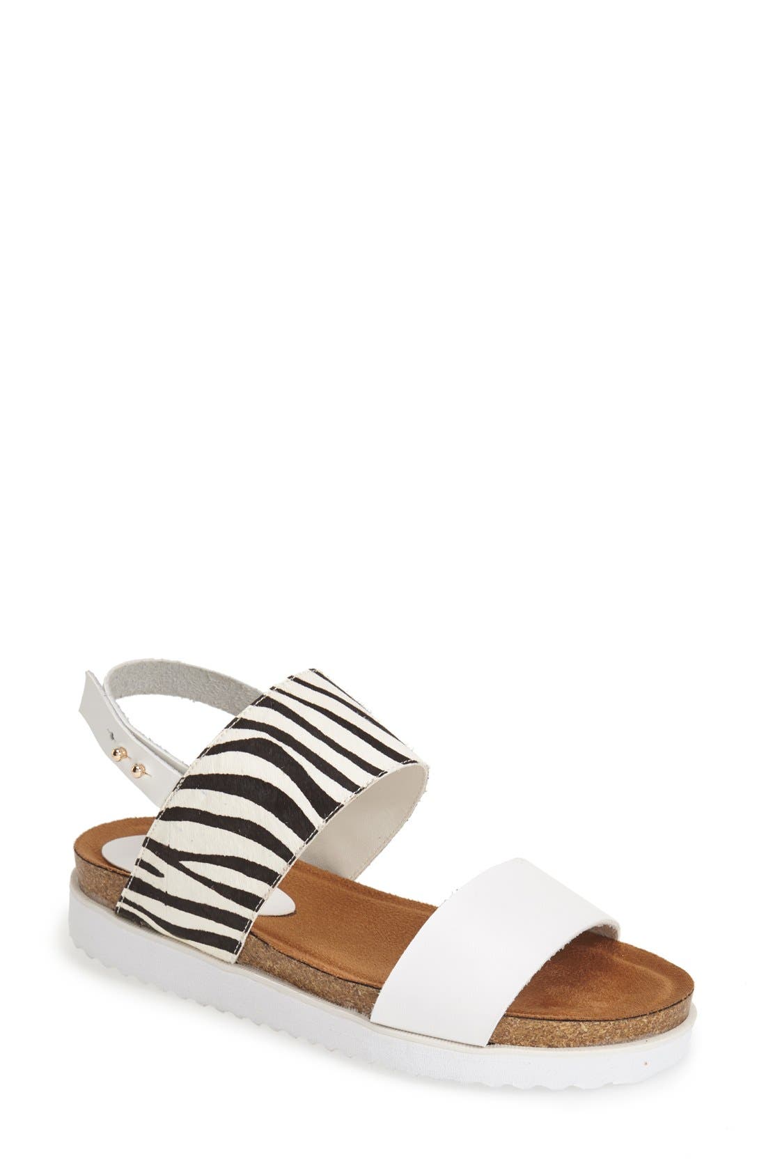 'Jolleen' Platform Sandal, Main, color, WHITE/ ZEBRA