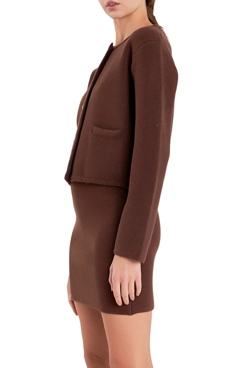 English Factory Crop Knit Cardigan, Alternate, color, 