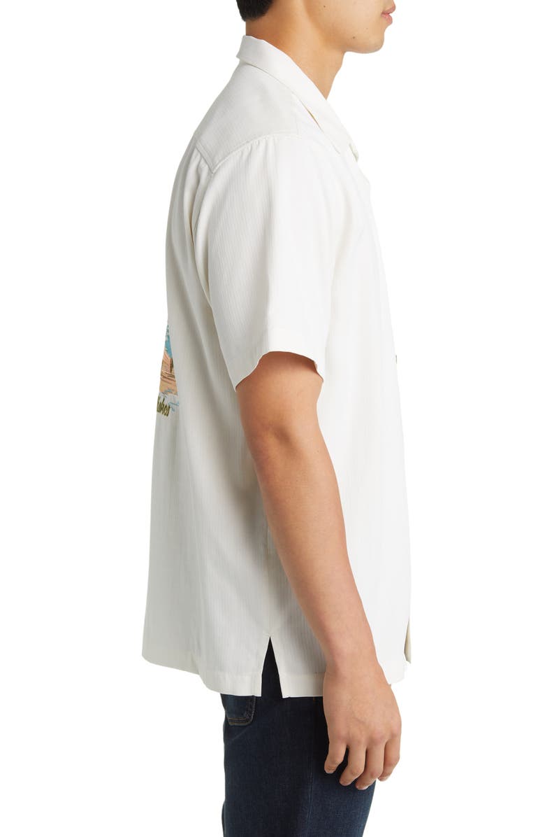 Tommy Bahama Beach Wishes Solid Short Sleeve Silk Button-Up Shirt, Alternate, color, 