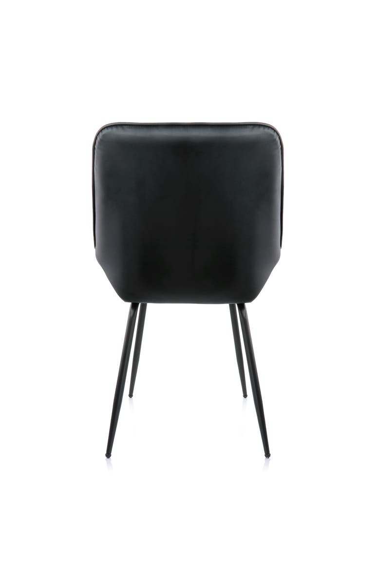 Elama 2 Piece Faux Leather Tufted Chair with Metal Legs, Alternate, color, Black